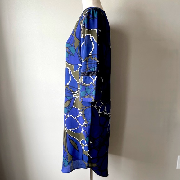 Apt. 9 | 3/4 Sleeve Shift Dress | Royal Blue & Green | Small - Picture 3 of 4